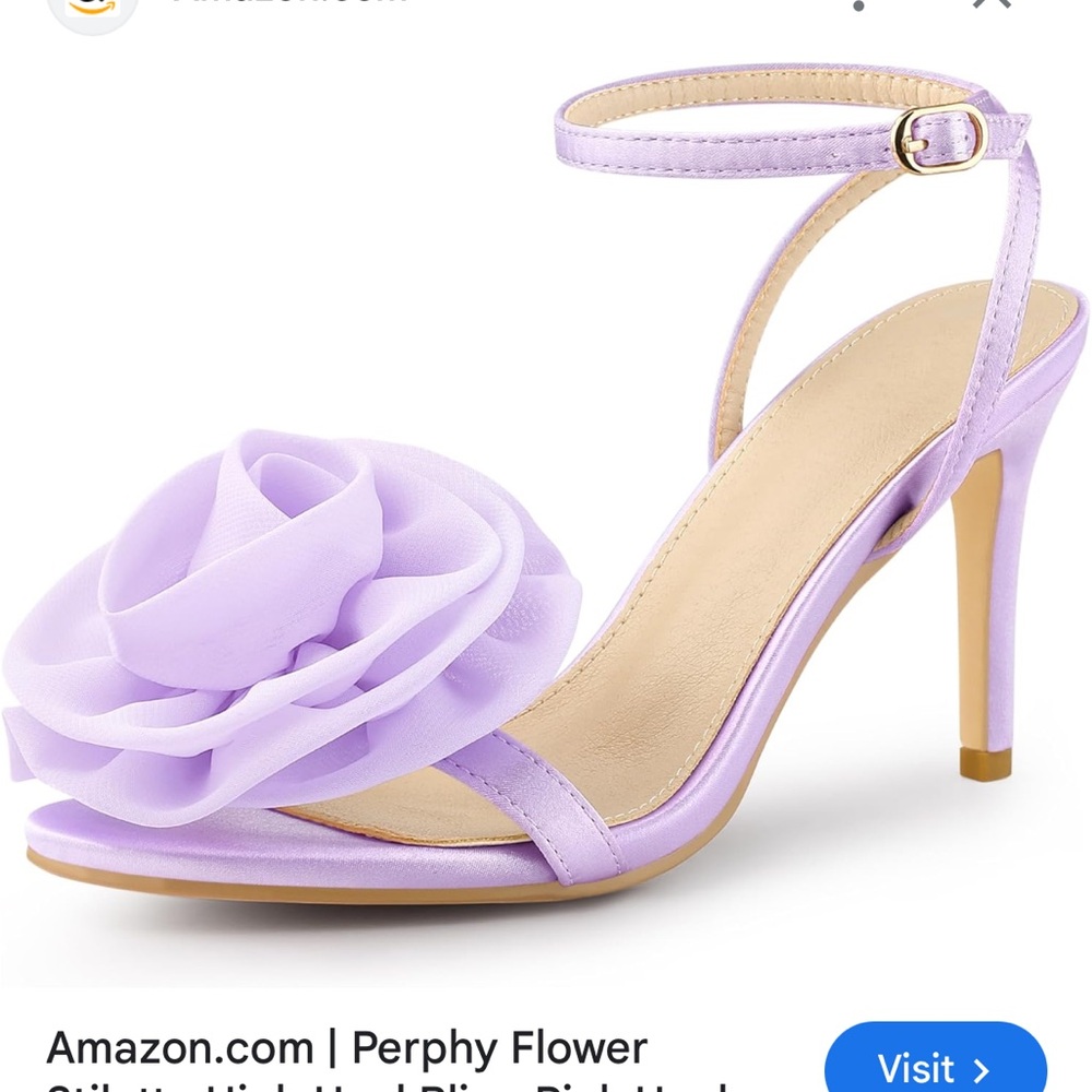 New rose Elegant Lavender Women's strap Stiletto Heels size 8